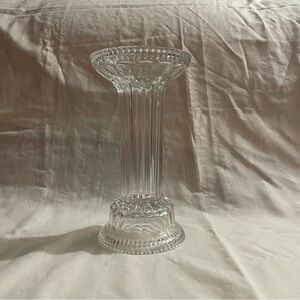 Vintage Crystal Clear Glass Flower Vase